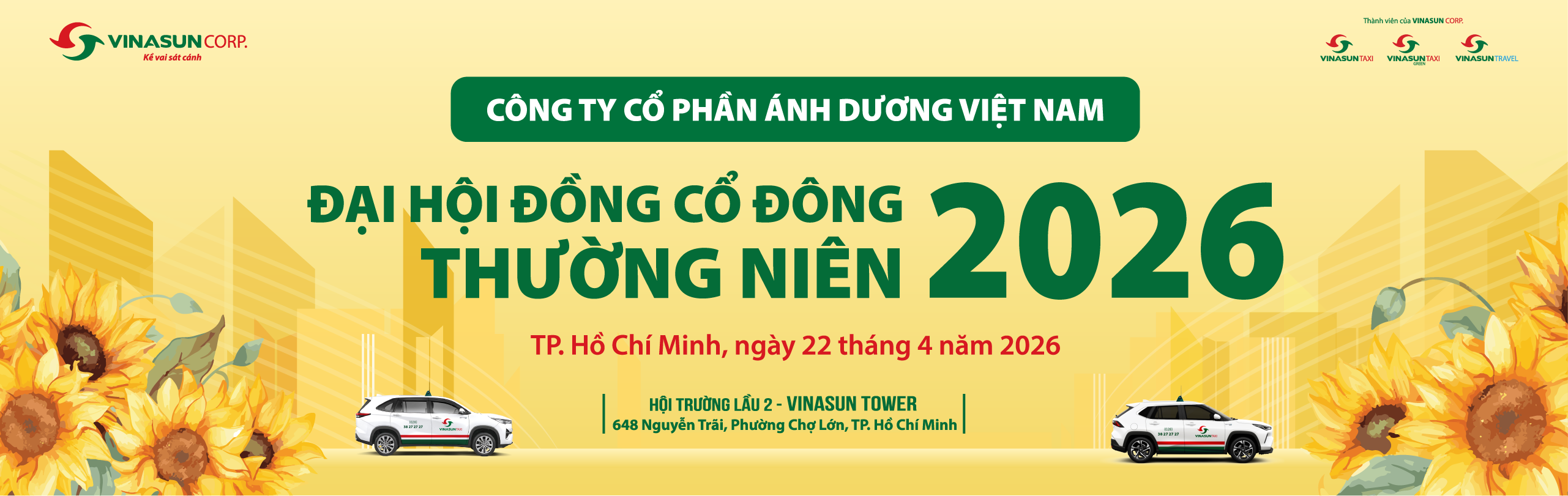 ĐẠI HỘI ĐỒNG CỔ ĐÔNG THƯỜNG NIÊN 2026 VINASUN CORP.