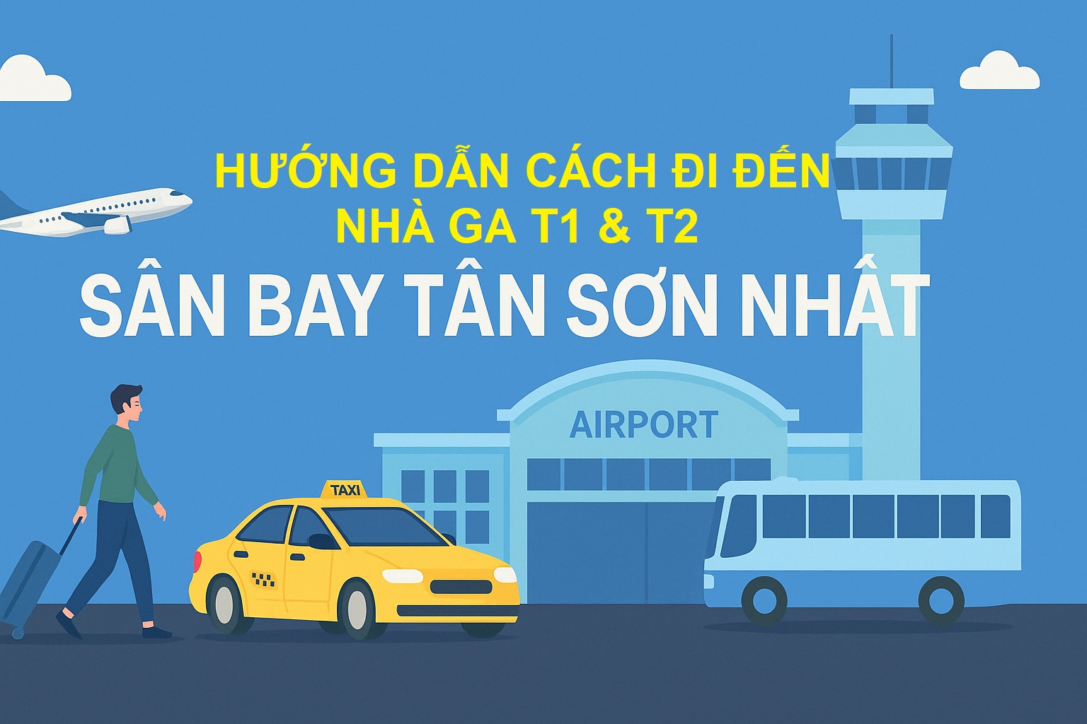 Hướng dẫn cách đi đến nhà Ga T1 và T2 sân bay Tân Sơn Nhất
